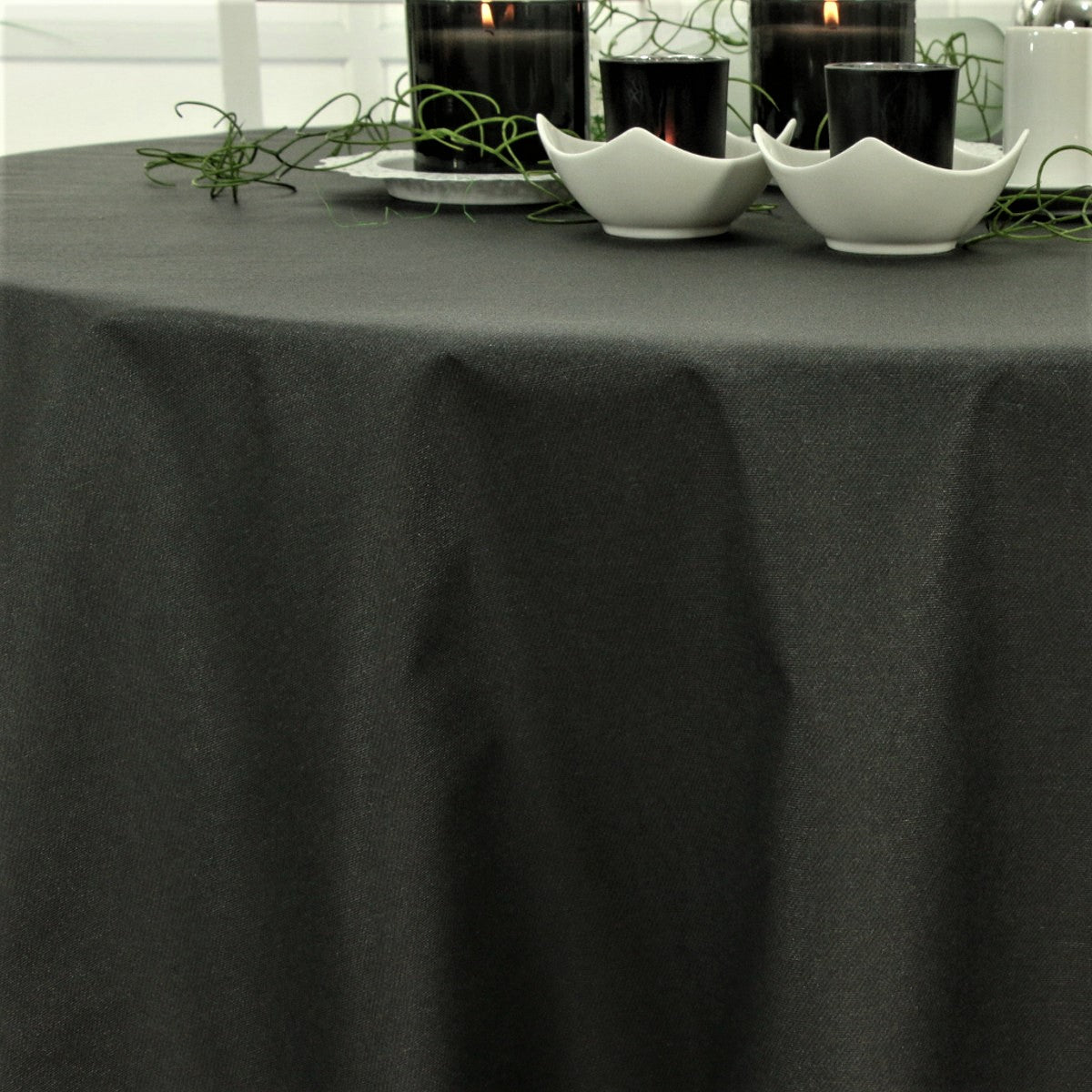 Dali textilvaxduk rund enfärgad Ø 140 cm, svart