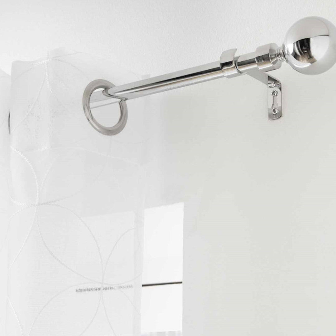 Sphera Chrome – Justerbar gardinstång 120–210 cm, upphängning