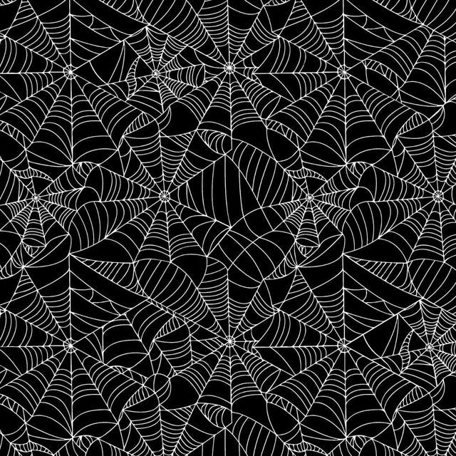 Spider Web - Halloween-vaxduk med läskigt svart spindelnät n¨rbild