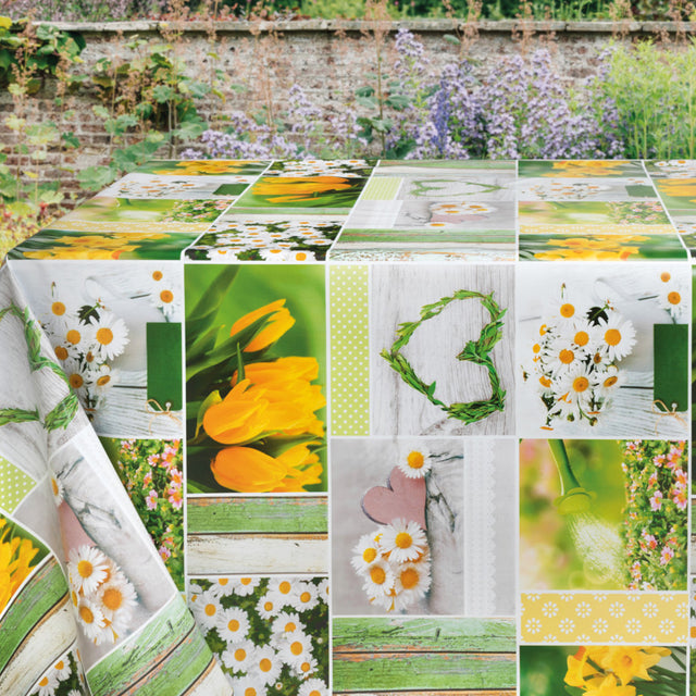 Spring Garden – Vaxduk med blommor och gröna nyanser