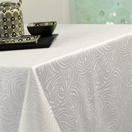 Stacy Damast damastduk - 150 x 350 cm - Vit