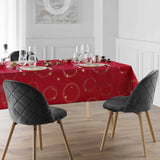 Star Metallic Print Red/Gold - Röd julduk med guldtryck, 150 x 240 cm