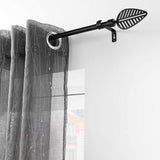Stylea Svart – Justerbar gardinstång 120–210 cm, upphängning