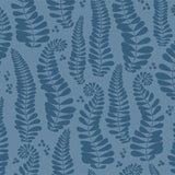 Fern Blue - Notes by Susanne Schjerning - textilvaxduk med glidskydd