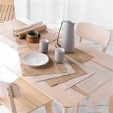 Tessi Beige bordslöpare i jute 35 x 140 cm, miljö