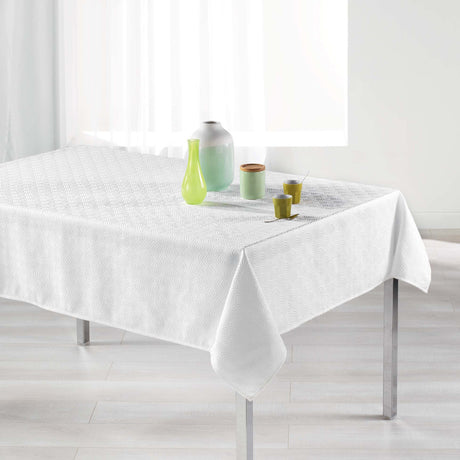 Tokio Jacquard Vit 140x300 cm – Damastduk med fläckskydd