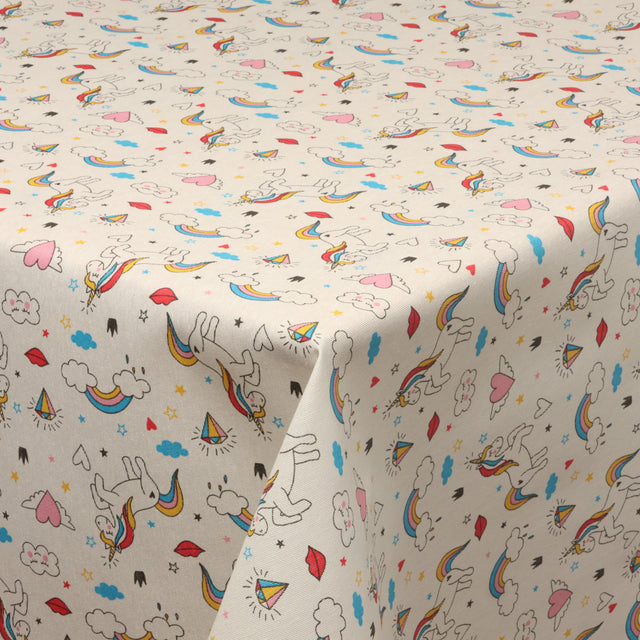 Unicorns – textilvaxduk med enhörningar & regnbågar