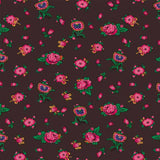 Vintage Blommor – Vaxduk i brunt med röda rosor, mönster