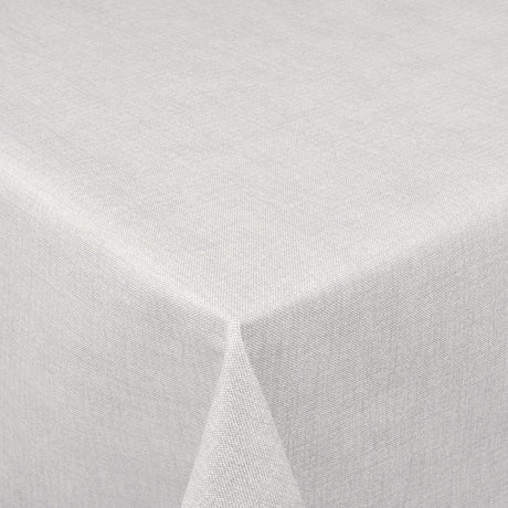 Linen Look Ljusgrå - Enfärgad vaxduk i linnelook med präglad yta
