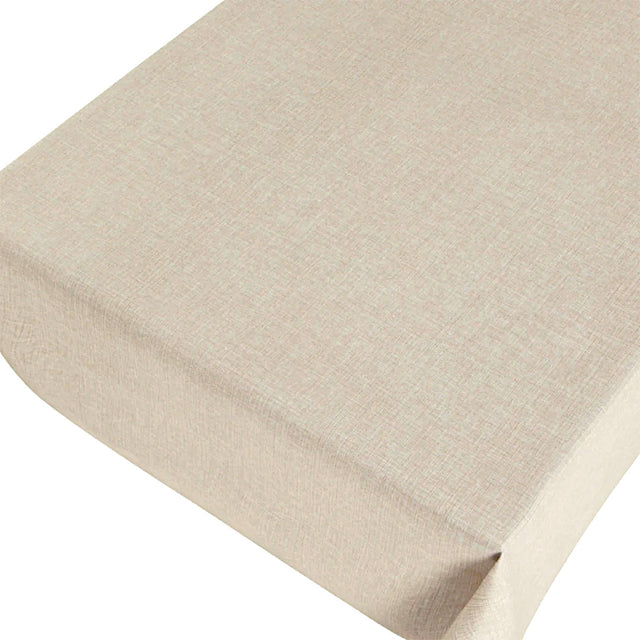 Linen Look Taupe - enfärgad duk med präglad yta i linnelook
