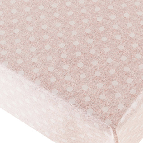 New Dot Pink -Vaxduk med prickar och lätt präglad linnelook