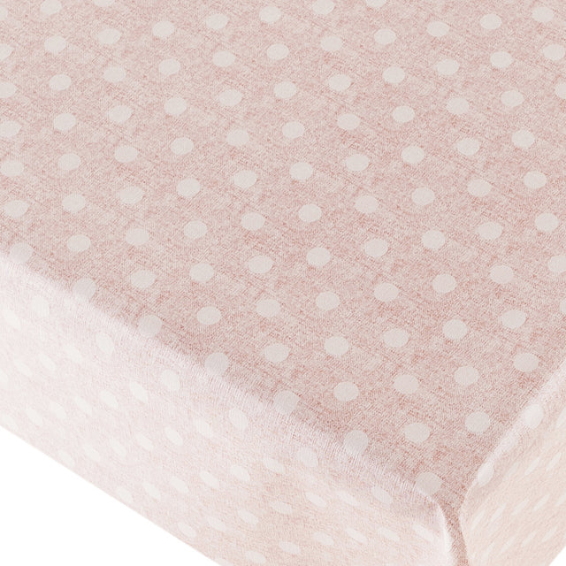 New Dot Pink -Vaxduk med prickar och lätt präglad linnelook